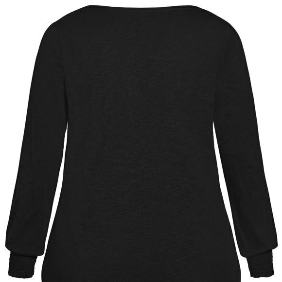 Avenue Black Long‎ Sleeve Plus Size Mandy Slub Top Size 18 - Picture 7 of 9